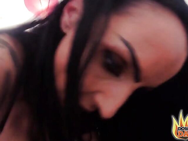 POV German fuck date with big titted gothic brunette Sidney Dark