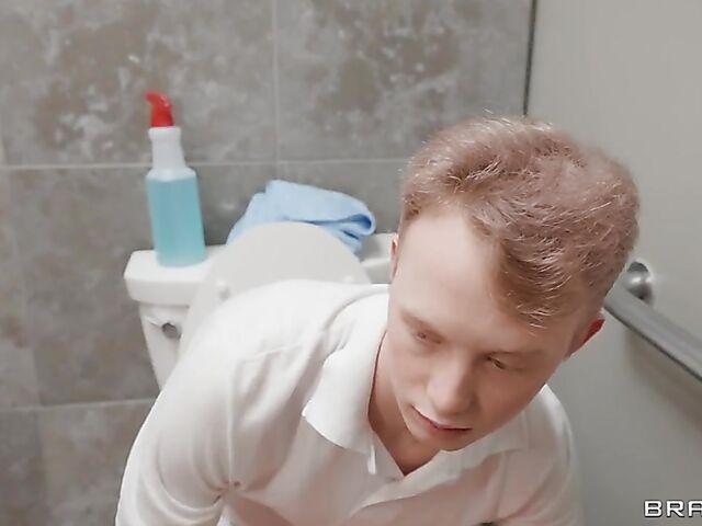 Jimmy Michaels has a crazy public bathroom threesome with Armani Black and Summer Col