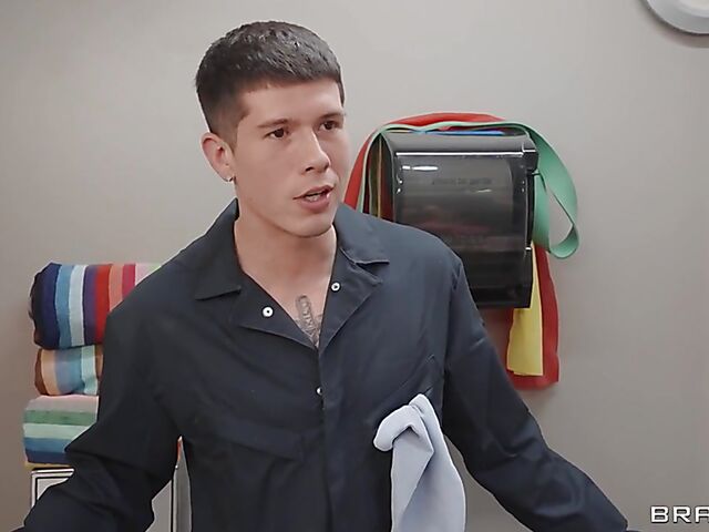 Jimmy Michaels has a crazy public bathroom threesome with Armani Black and Summer Col