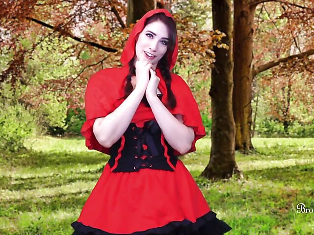 Little Red Riding Hood forest masturbation featuring JOI pornstar Brookelynne Briar