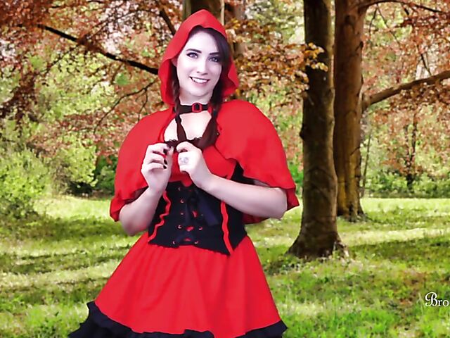 Little Red Riding Hood forest masturbation featuring JOI pornstar Brookelynne Briar