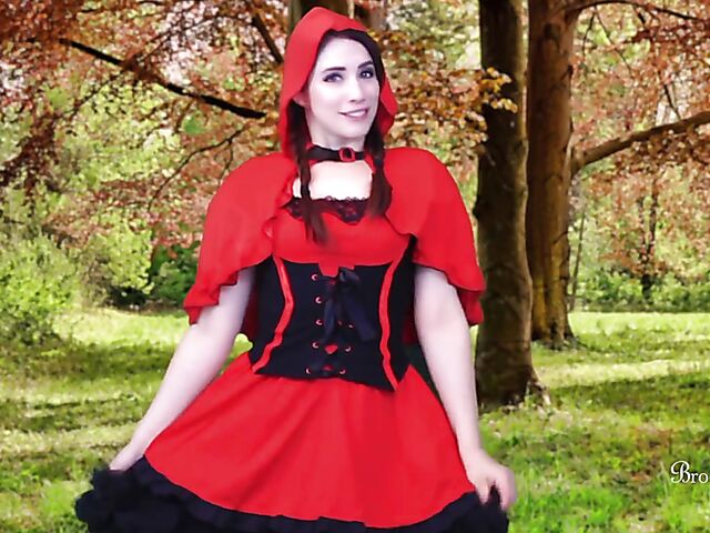 Little Red Riding Hood forest masturbation featuring JOI pornstar Brookelynne Briar