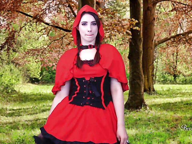 Little Red Riding Hood forest masturbation featuring JOI pornstar Brookelynne Briar