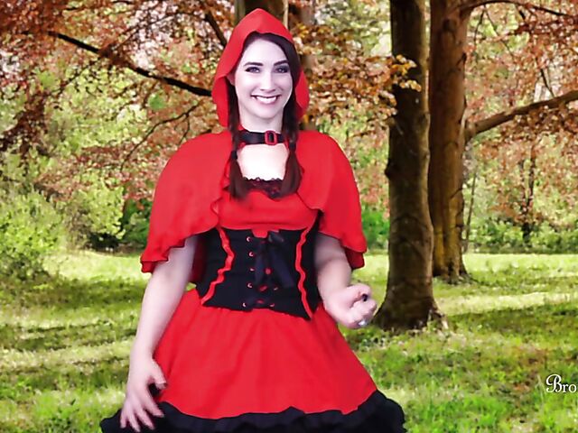 Little Red Riding Hood forest masturbation featuring JOI pornstar Brookelynne Briar