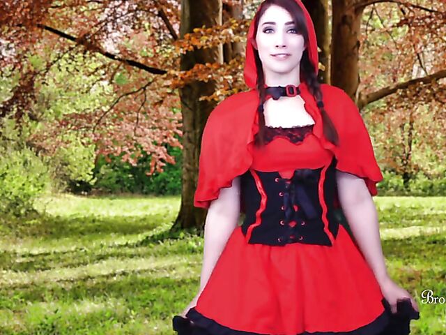 Little Red Riding Hood forest masturbation featuring JOI pornstar Brookelynne Briar
