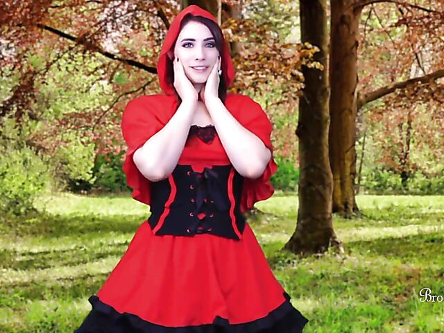 Little Red Riding Hood forest masturbation featuring JOI pornstar Brookelynne Briar