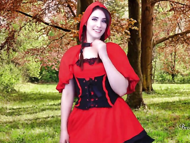 Little Red Riding Hood forest masturbation featuring JOI pornstar Brookelynne Briar