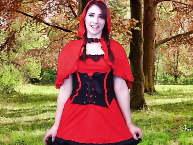 Little Red Riding Hood forest masturbation featuring JOI pornstar Brookelynne Briar