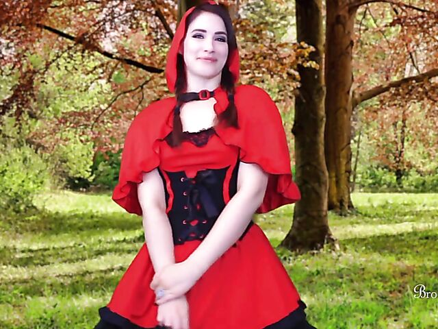 Little Red Riding Hood forest masturbation featuring JOI pornstar Brookelynne Briar
