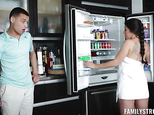 Slut sister Kourtney Kai makes her stepbrother cum inside