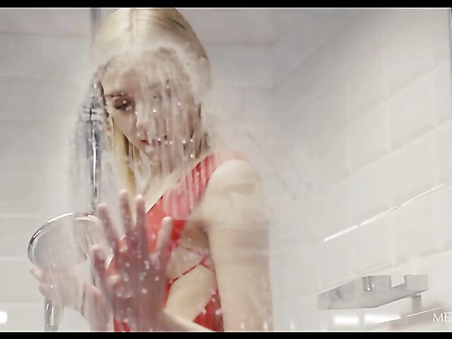 Erotic shower masturbation with charming Oxana Chic