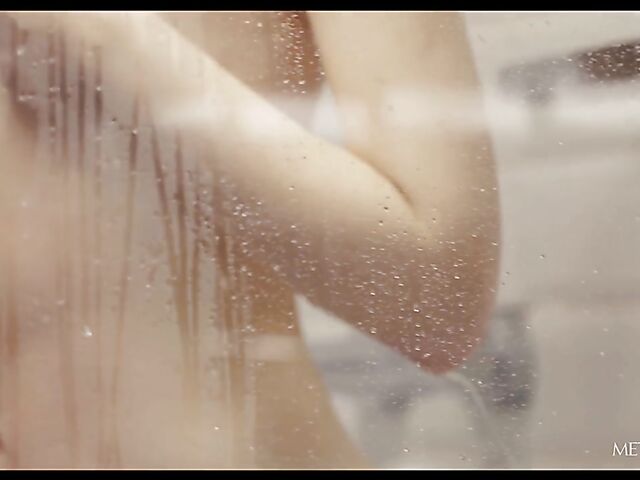 Erotic shower masturbation with charming Oxana Chic