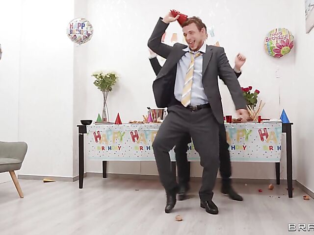 Brazzers office party with Tina Fire and Irina Cage