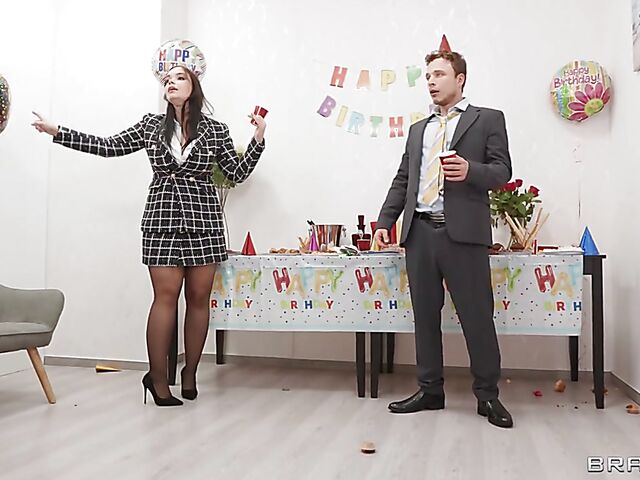 Brazzers office party with Tina Fire and Irina Cage