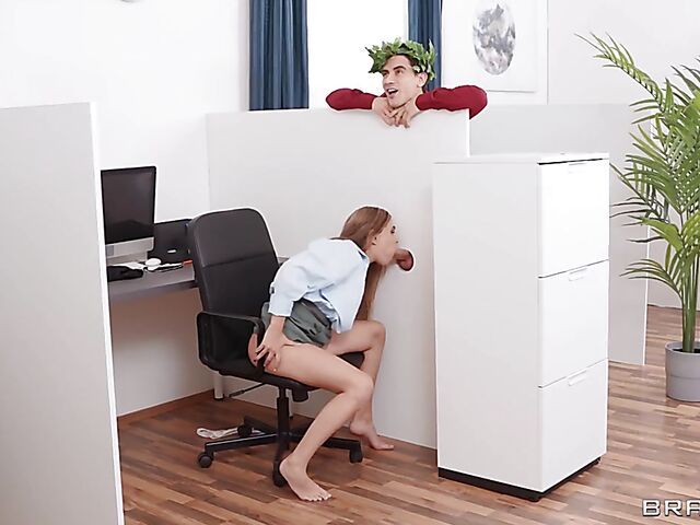 Brazzers office party with Tina Fire and Irina Cage