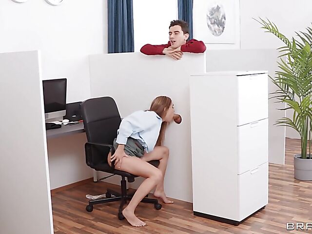 Brazzers office party with Tina Fire and Irina Cage