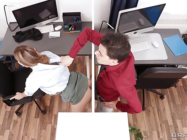 Brazzers office party with Tina Fire and Irina Cage