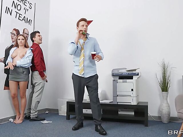 Brazzers office party with Tina Fire and Irina Cage