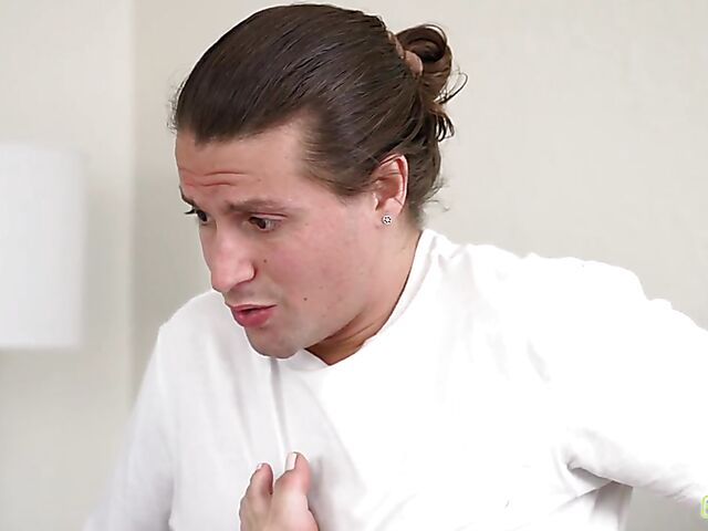 Short skirt sex with skinny brunette Rose Winters