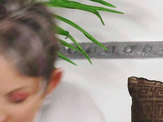 Short hair mature Marika fucks herself with a cucumber