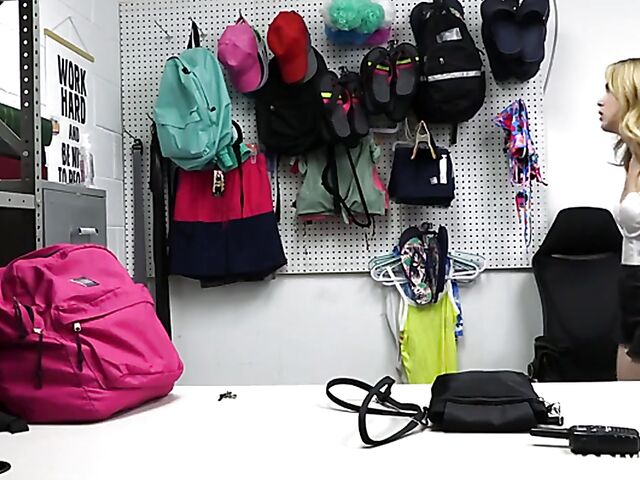 Searching tattooed teen shoplifter Sage Fox and fucking her lovely pussy