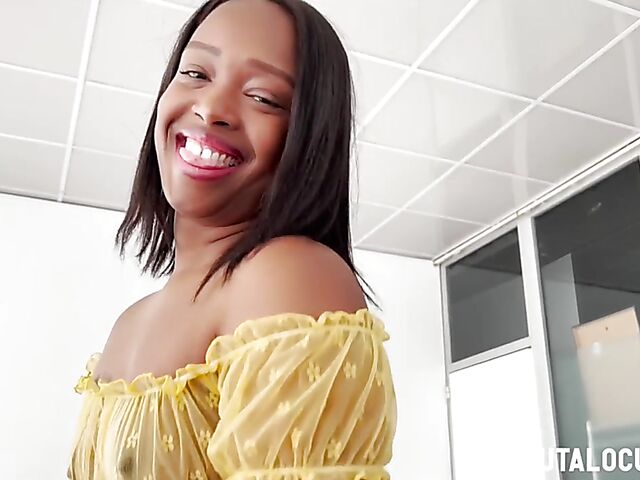 Ebony Paris is back to do black girl white cock porn with Torbe