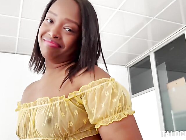 Ebony Paris is back to do black girl white cock porn with Torbe