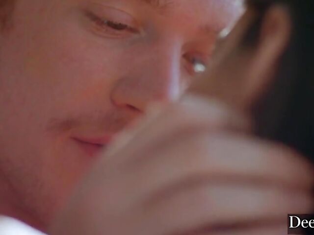 Blindfolded threesome and sensual double penetration with Emily Willis