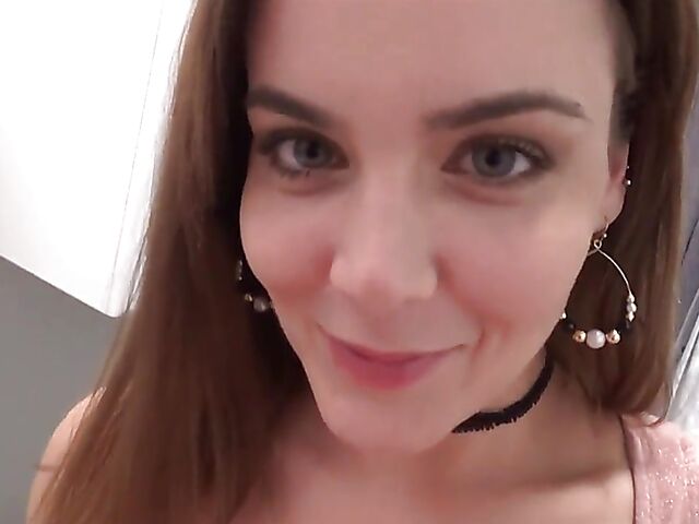 Horny Natasha Nice's big natural tits POV