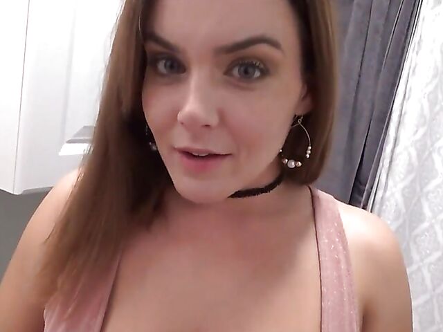 Horny Natasha Nice's big natural tits POV