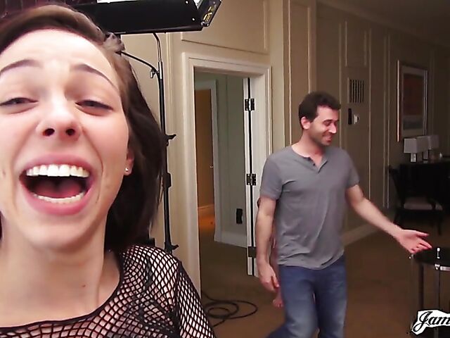 Self anal fisting behind the scenes with charming Harlow Harrison