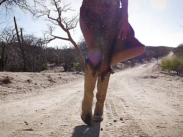 Small tits solo in the desert with exotic cowgirl Katherinne