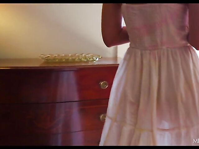 Eve Sweet drinking wine alone and fingering herself