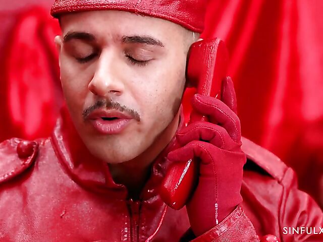 Hot redhead Shalina Devine fucking in the red room