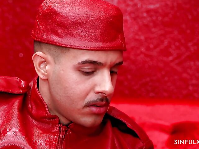 Hot redhead Shalina Devine fucking in the red room