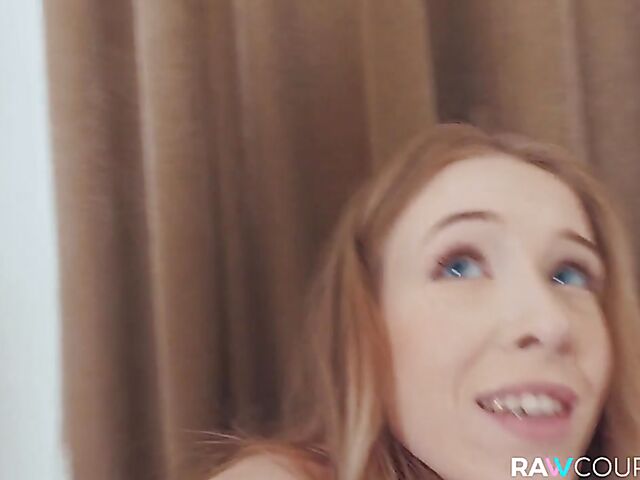Shaved pussy fucking without condom with blue-eyed Nata Ocean