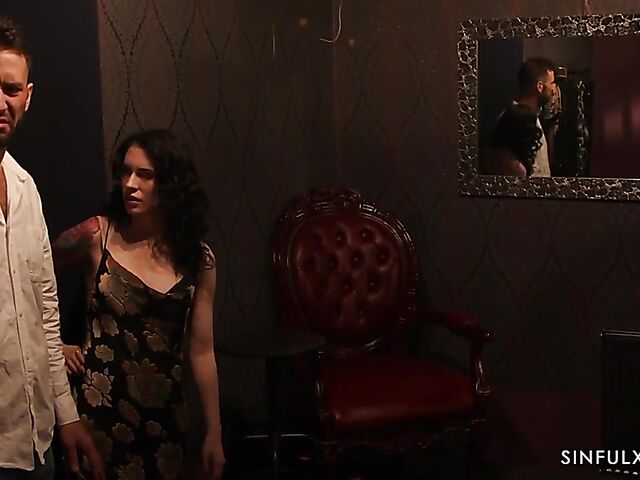 Submissive lesbian Anna de Ville eats Shalina Devine's pussy in the dark