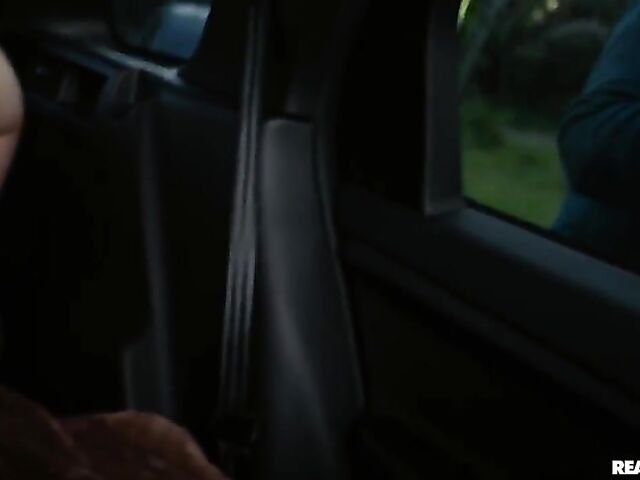 Busty threesome in the car with curvy big ass babes Abigaiil Morris and Bess Breast