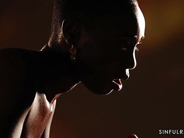 Erotic interracial sex with bald head African pornstar Zaawaadi