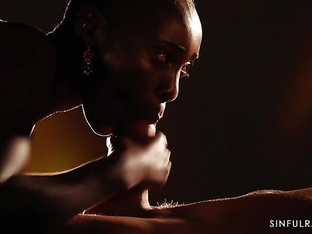 Erotic interracial sex with bald head African pornstar Zaawaadi