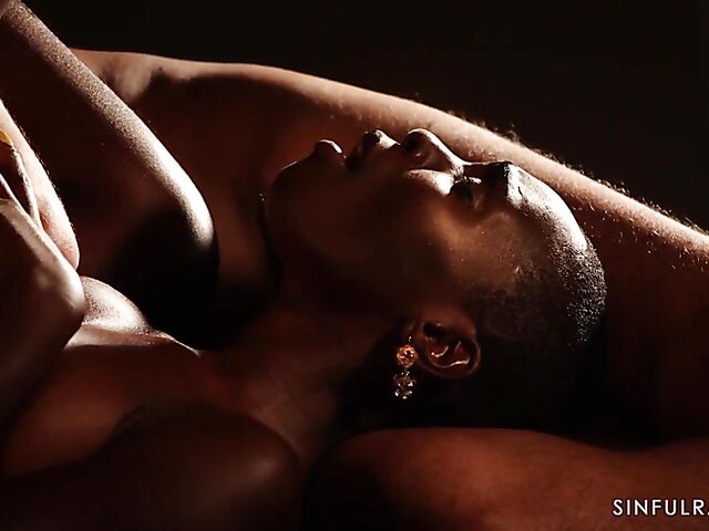 Erotic interracial sex with bald head African pornstar Zaawaadi