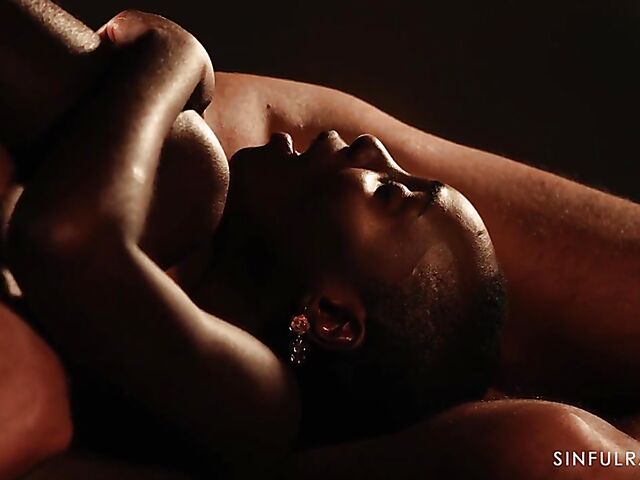 Erotic interracial sex with bald head African pornstar Zaawaadi