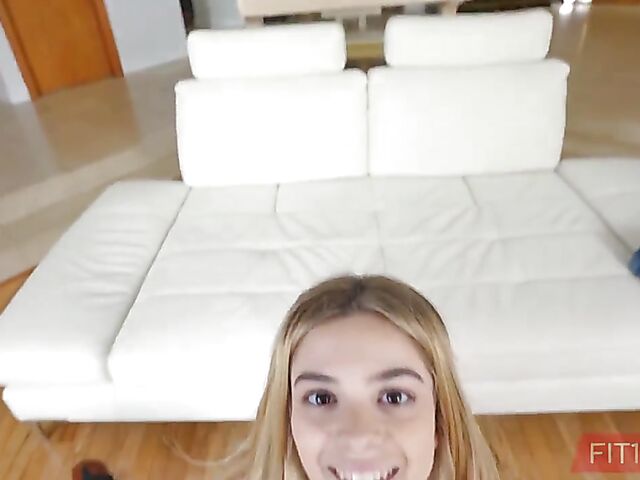 Skinny cute teen fitness girl Molly Little gets banged POV style