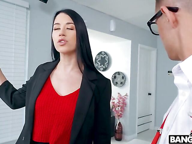 Nerd fuck with horny raven-haired professor Ms. Alex Coal