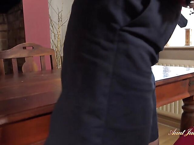 Boy and mature pantyhose sex with Eva Jayne