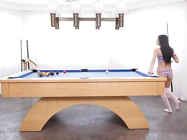 Dakota Tyler - Exotic tiny tits teen creampie fucking on the pool table