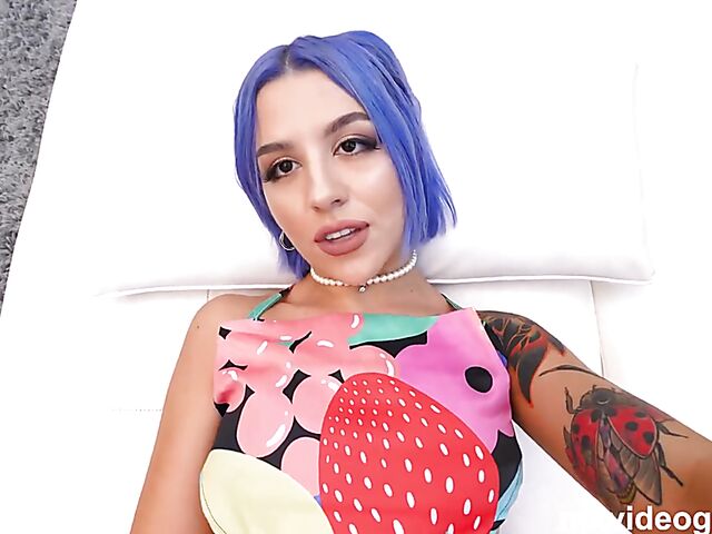 Calendar casting POV with bright hair model Luna