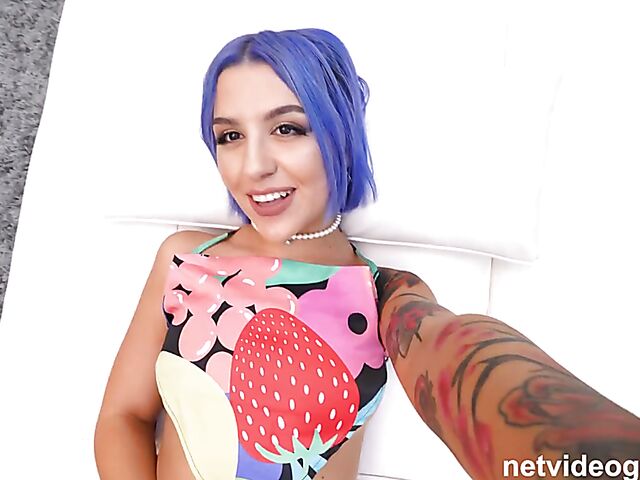 Calendar casting POV with bright hair model Luna