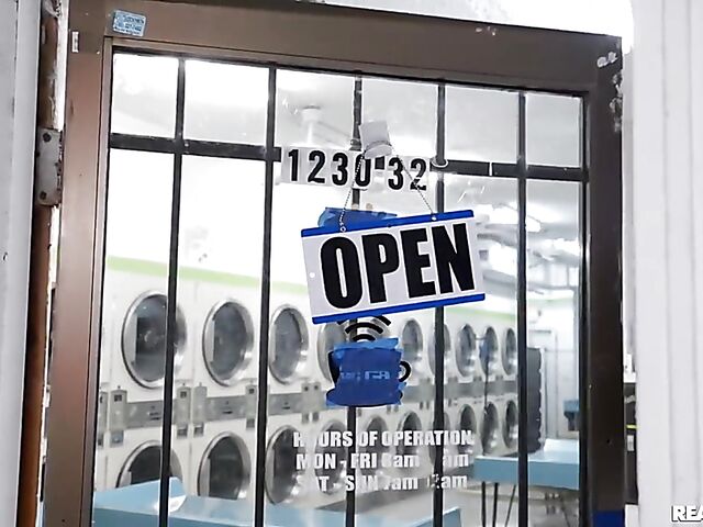 Lesbian scissoring and pussy licking in the laundry room with Lake Blossom, Clara Trinity and Leila Larocco