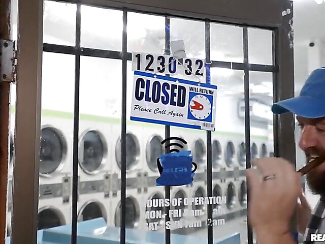 Lesbian scissoring and pussy licking in the laundry room with Lake Blossom, Clara Trinity and Leila Larocco